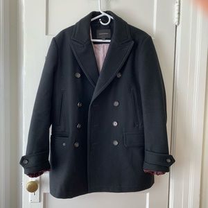 Banana Republic black suade peacoat